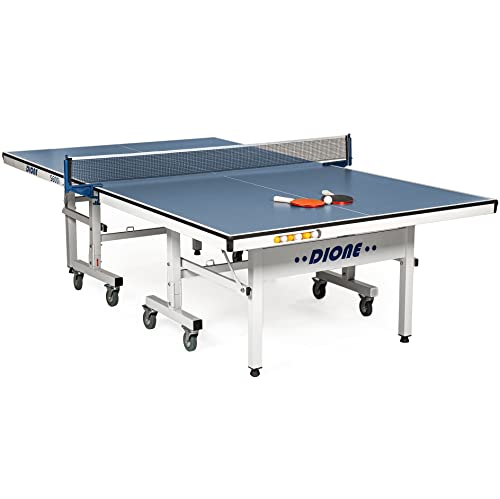 Dione Tischtennisplatte School Sport 600 kompakt Indoor Blau TT-Platte rollbarer und klappbar Tischtennistisch - Vormontiert - 95KG von Dione