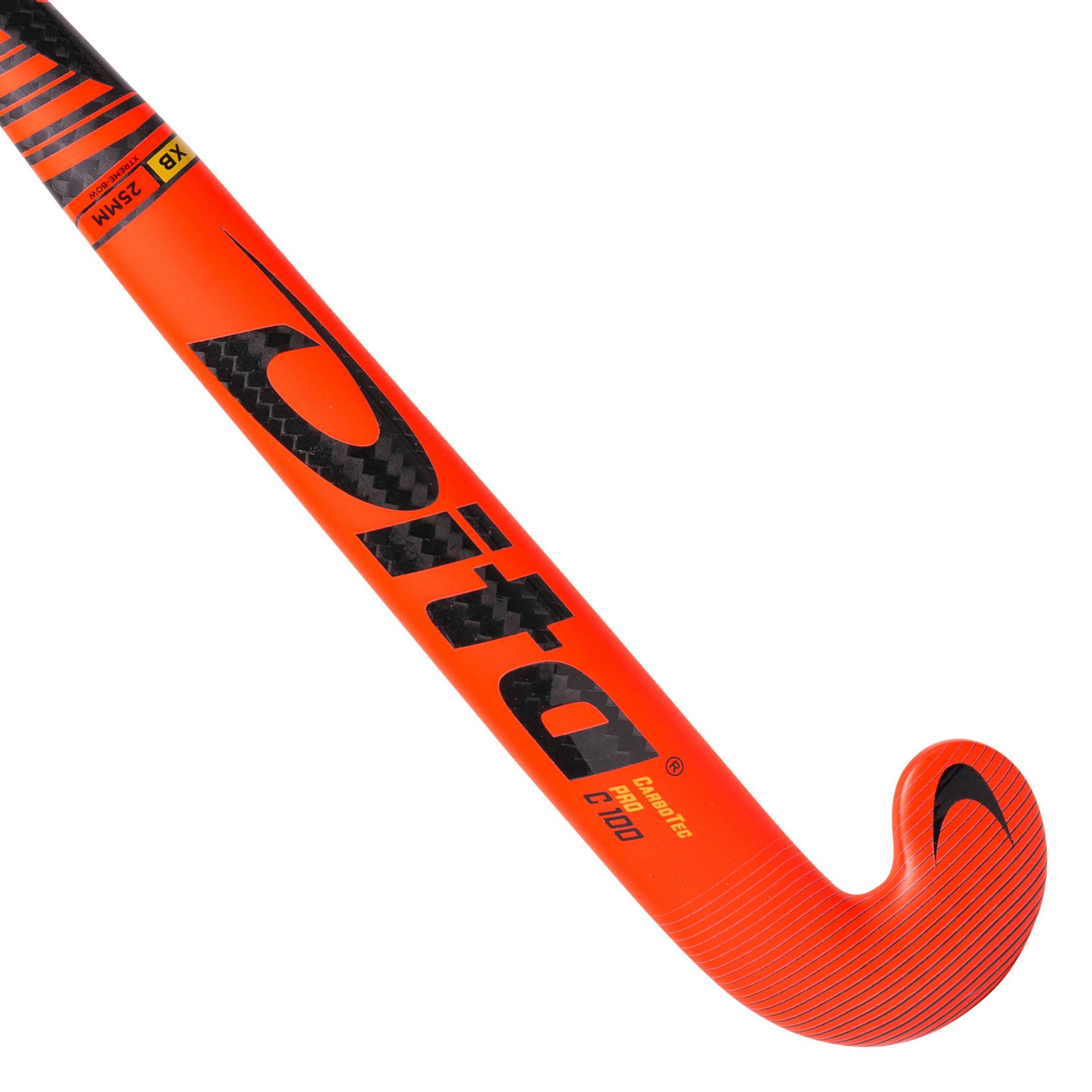Damen/Herren Feldhockeyschläger Expert Xlowbow 100 % Carbon - CarboTec Pro rot von Dita
