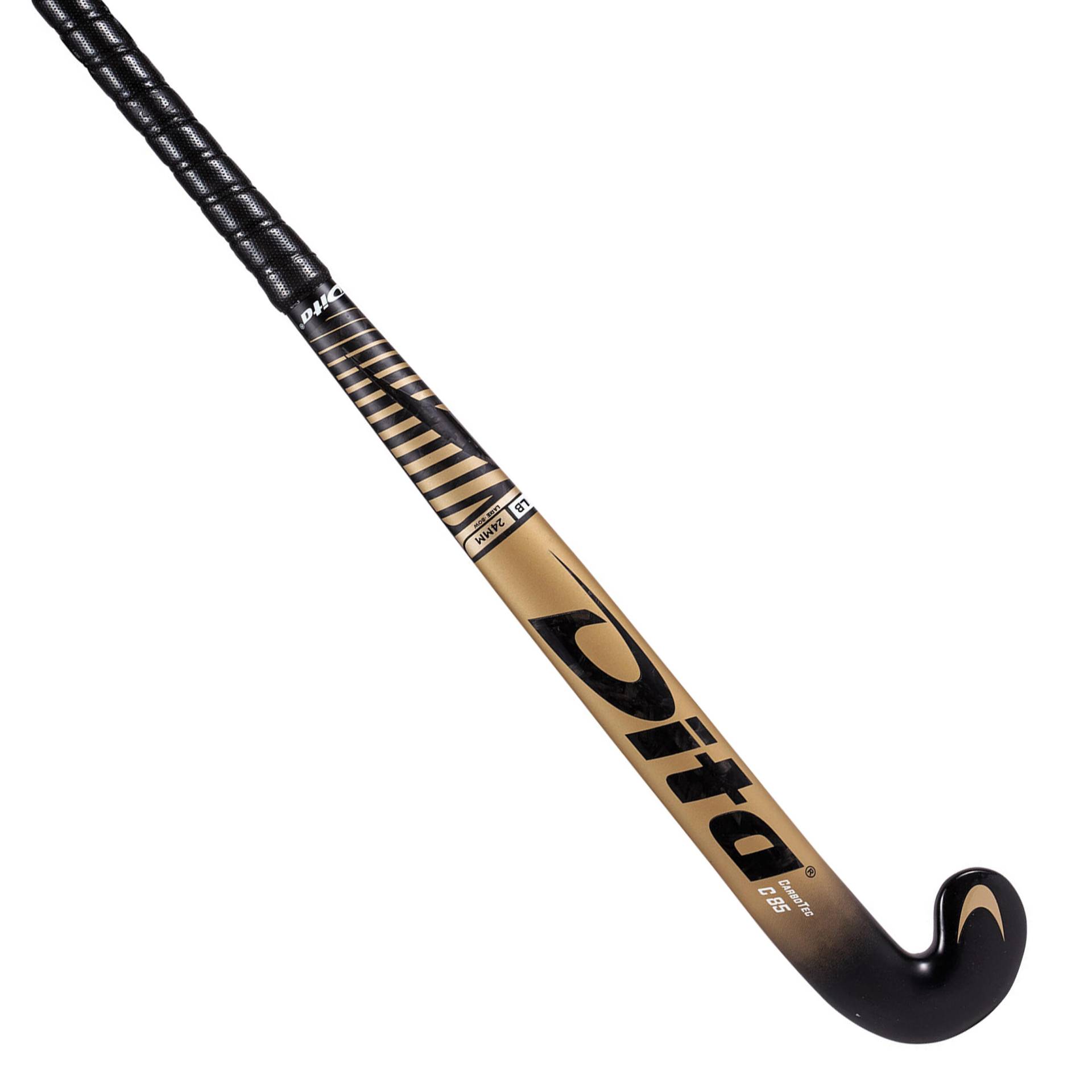 Damen/Herren Feldhockeyschläger Experten Low Bow 85 % Carbon - CarboTec C85 LB gold/schwarz von Dita