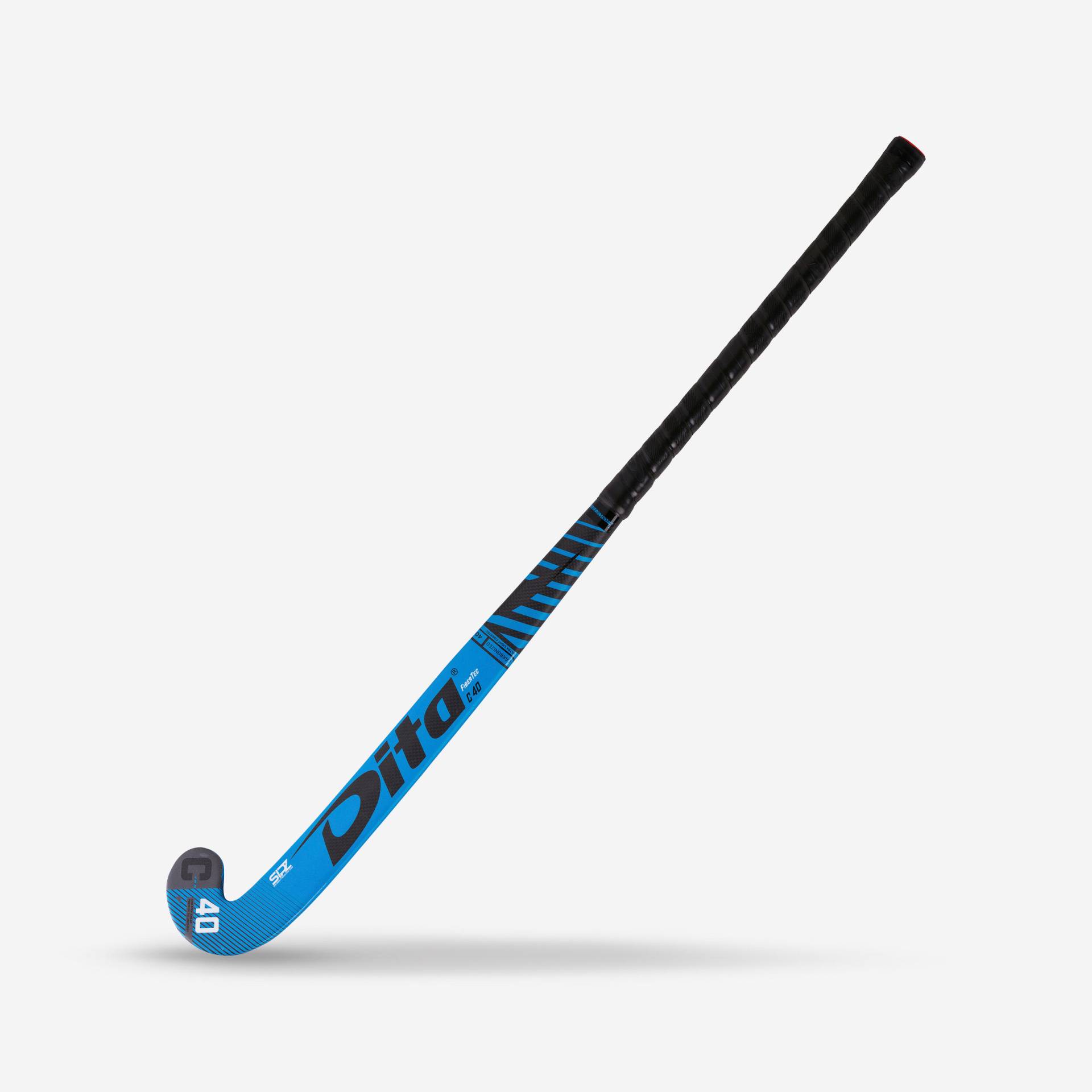 Feldhockeyschläger FiberTecC40 Mid Bow 40% Carbon Fortgeschrittene blau von Dita