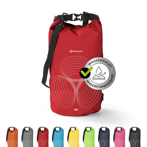 #DoYourSports Dry Bag Tasche 20L rot | Wasserdichter Rucksack | Wasserfester Beutel & Packsack | Drybag ideal für Boot, Kajak, Angeln und Camping von #DoYourOutdoor