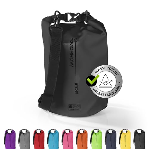 #DoYourSports Dry Bag Tasche 5L schwarz | Wasserdichter Rucksack | Wasserfester Beutel & Packsack | Drybag ideal für Boot, Kajak, Angeln und Camping von #DoYourOutdoor