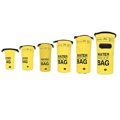 DonDon Dry Bag wasserdichte Tasche 2l, 5l, 10l, 15l, 20l, 30l Pack-Sack Beutel mit Schultergurt - gelb 15 Liter von DonDon