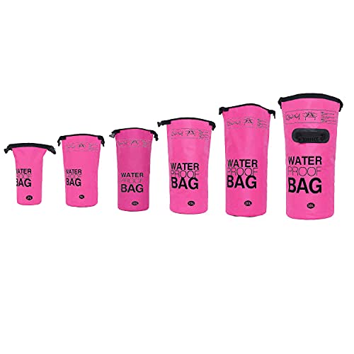 DonDon Dry Bag wasserdichte Tasche 2l, 5l, 10l, 15l, 20l, 30l Pack-Sack Beutel mit Schultergurt - pink 2 Liter von DonDon