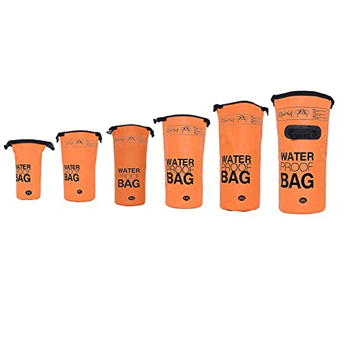 DonDon Dry Bag wasserdichte Tasche 2l, 5l, 10l, 15l, 20l, 30l Pack-Sack Beutel mit Schultergurt - orange 10 Liter von DonDon