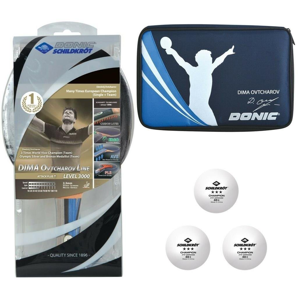 Donic-Schildkröt Tischtennisschläger Tischtennis Set Ovtcharov 3000, Tischtennis Schläger Set Tischtennisset Table Tennis Bat Racket von Donic-Schildkröt