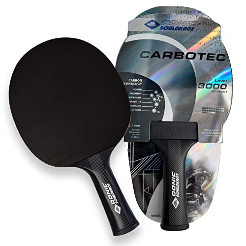 Donic-Schildkröt Carbon Tischtennisschläger CarboTec 3000, One-Piece Konstruktion, Schwarz von Schildkröt