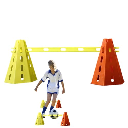 Dovxk Schnelligkeitstraining, Beweglichkeitshürden,Fußball-Agility-Leiter-Ausrüstung - Höhen- und längenverstellbare Trainingskegel und Agility-Stöcke, Agility-Hürdenset für Kinder und Erwachsene von Dovxk