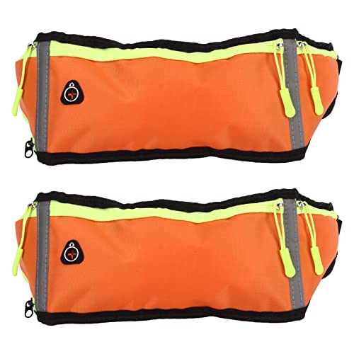 Dpofirs 2-teilige Hüfttasche Crossbody Hüfttasche Pack, Gürteltasche für Reisen, Laufen, Laufen, Wandern, Radfahren, Hüfttasche, Hüfttasche für Outdoor-Sportarten (Orange) von Dpofirs