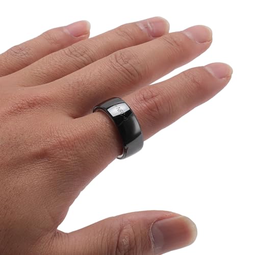 Dpofirs Smart Ring, Tragbarer Fitness Tracker Ring, Unterstützt NFC für Android für IOS, IP68 Wasserdichter Keramik Schritt Tracking Ring, Fernbedienung für Männer und Frauen von Dpofirs