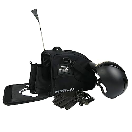 Driver13 Reitstiefelrucksack/Reitstiefeltasche/Stiefeletten Taschen Deluxe mit Helmfach für Reitstiefel (Stiefeletten Tasche schwarz) von Driver13