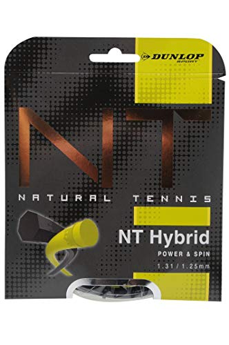 Dunlop Unisex-Adult Saitenset tennis string Revolution NT Hybrid 1.31/1.25 schwarz/gelb 12m Set, One Size von DUNLOP
