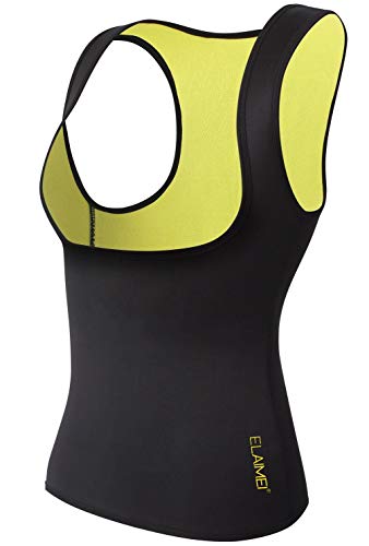 ELAIMEI Frauen Hot Sweat Body Shaper Tank Thermo Yoga Sauna Neopren Weste Fatburner Abnehmen Taille (3XL=EU 44-46) von ELAIMEI