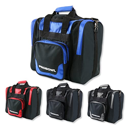 EMAX | Pro Bowl Bowlingtasche - Deluxe Single Tote | Bowling-Ball-Tasche mit Schuhfach | EIN-Ball-Tasche | Bowling Bag | Schwarz/Blau von EMAX Bowling Service GmbH MAXIMIZE YOUR GAME
