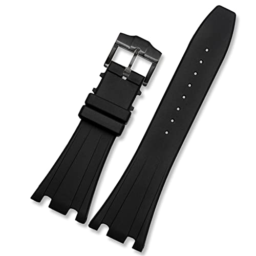 ENPAP Silikon-Armband für AP-Armbanduhr, 28 mm, wasserdichte Gummi-Uhrenarmbänder mit Faltschließe, Schwarze Bänder von ENPAP