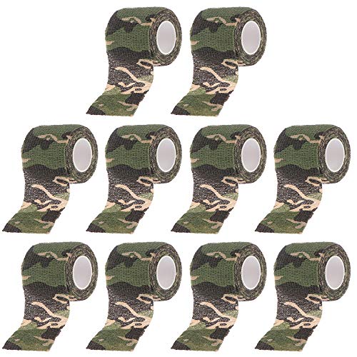 ETOPARS 10 Rolle Selbstklebende Tarnung Band Outdoor Tarnband Wrap Camouflage Elastisch Stealth Band Camo Schutz für Militär Jagd Urwald 4,5m x 5cm von ETOPARS