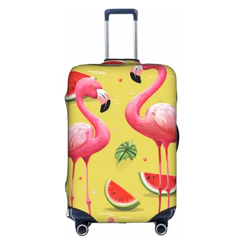 EVANEM Reisegepäck-Abdeckung, Motiv: Weihnachtsbälle, elastische Trolleyhülle, kratzfest, passend für 45,7 - 81,3 cm große Gepäckstücke, Rosa Flamingo und Wassermelone, L von EVANEM