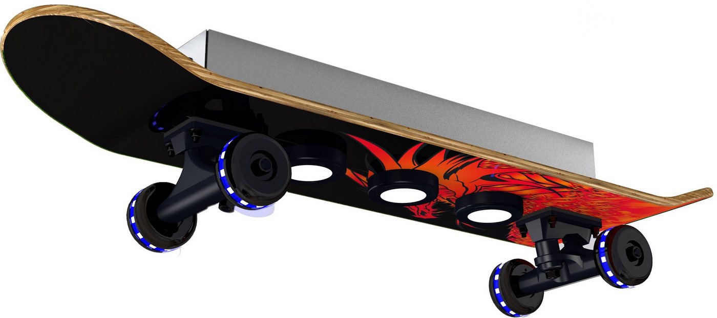 EVOTEC LED Deckenleuchte Dragon, Dimmfunktion, Farbwechsel, LED fest integriert, Warmweiß, Easy Cruiser, Skateboard-Design, Rollen - Wheels von EVOTEC