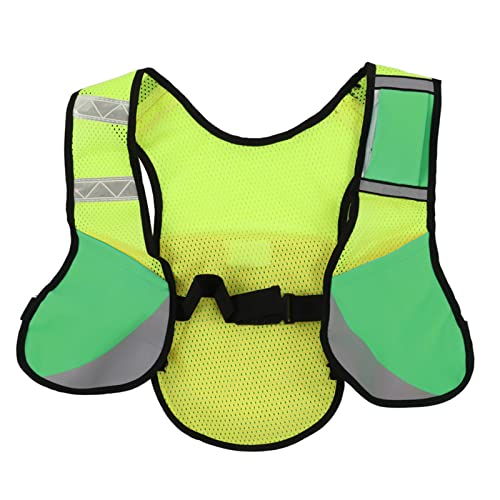 EVTSCAN Reflektierende Sicherheits-Laufweste, für Laufbekleidung für Männer und Frauen, zum Gehen bei Nacht, 200 m entfernt sichtbar, mit Reißverschlusstasche zum Laufen, Gehen, Radfahren(Grün) von EVTSCAN