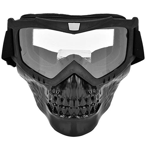 Powersports Brille, Unisex Outdoor Schädel Motorrad Helm Schutzbrille Gesichtsmaske Motorrad Rennbrille(Transparent) von EVTSCAN