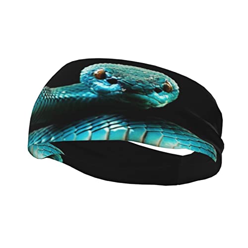 Blaue Schlange Mode Sport Schweißband / Herren und Damen Haarband für Fitness Laufen Sport von EWMAR