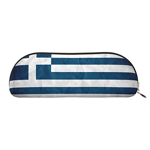 EWMAR Leder-Stifteetui mit griechischer Flagge, tragbar, für Teenager, Jungen, Mädchen, gold, Einheitsgröße, Kinderrucksack von EWMAR