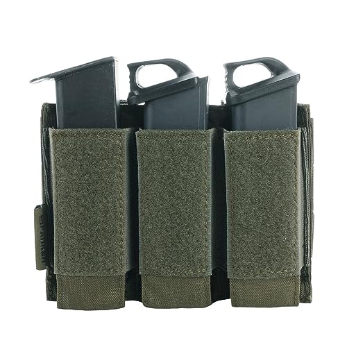 EXCELLENT ELITE SPANKER Taktisch Magazintasche mit Offenem Double/Triple Pistol Magazintasche(Triple-Olivgrün) von EXCELLENT ELITE SPANKER