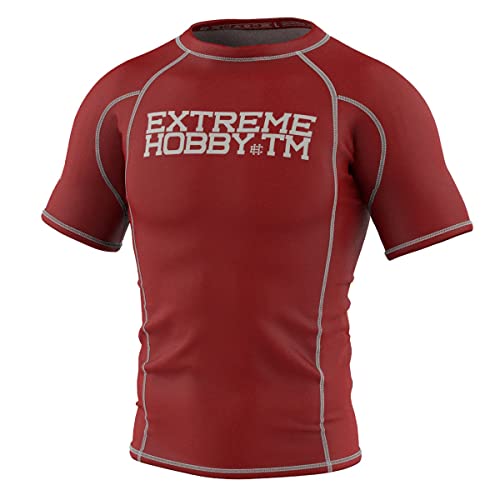EXTREME HOBBY Kurzarm Rashguard, Herren-Sport-T-Shirt, Fitness-T-Shirt, Kompressionsshirt, Shortsleeve, Funktionsshirt Bodybuilding MMA Boxing von EXTREME HOBBY
