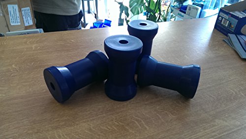 Kielrolle aus Kunststoff blau, für Achse 16mm Trailerzubehör Kiel 4er Pack von Easterner