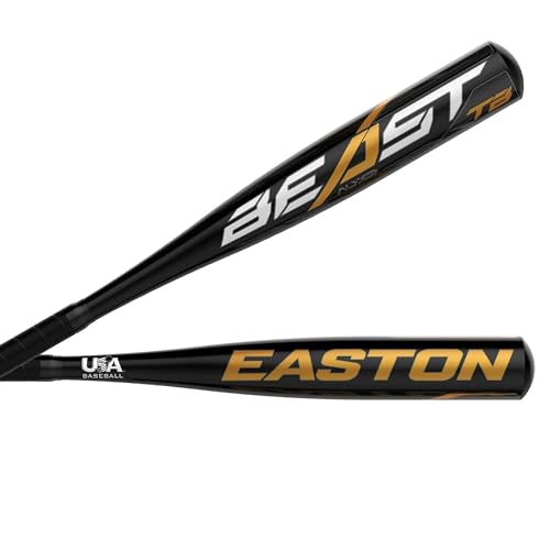Easton Beast Baseballschläger für Jugendliche/Kinder, aus Aluminium, ALX50-Legierung, komfortabler Griff, 10 Stück, Unisex, 2019 USA Tee Ball Bat 2 1/4 Beast -10, Multi, 25"/15 oz von Easton