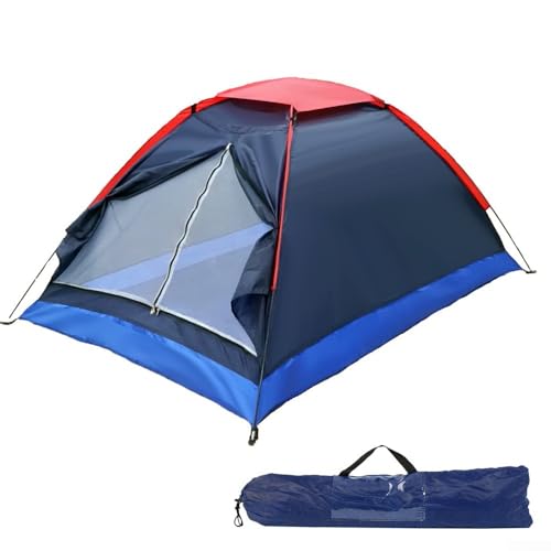 Doppeltes Zelt für 2 Personen, Campingzelt, doppellagige Tür mit Belüftungssystem, für Camping, Wandern, Angeln (Marineblau) von EasyByMall