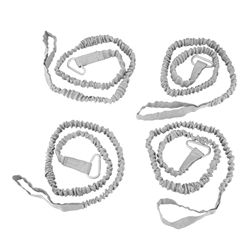 Elelif 4-teiliges Kajak-Paddelseil, super dehnbar, Anti-Verlust, tragbare Nylon-Kanu-Paddel-Leine, Kajak-Spiralband zum Driften, Surfen (Grau) von Elelif