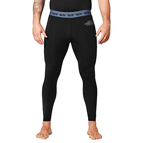 Elite Sports New Item Workout Standard MMA BJJ Spats Base Layer Compression Pants Tights, Black, X-Large von Elite Sports
