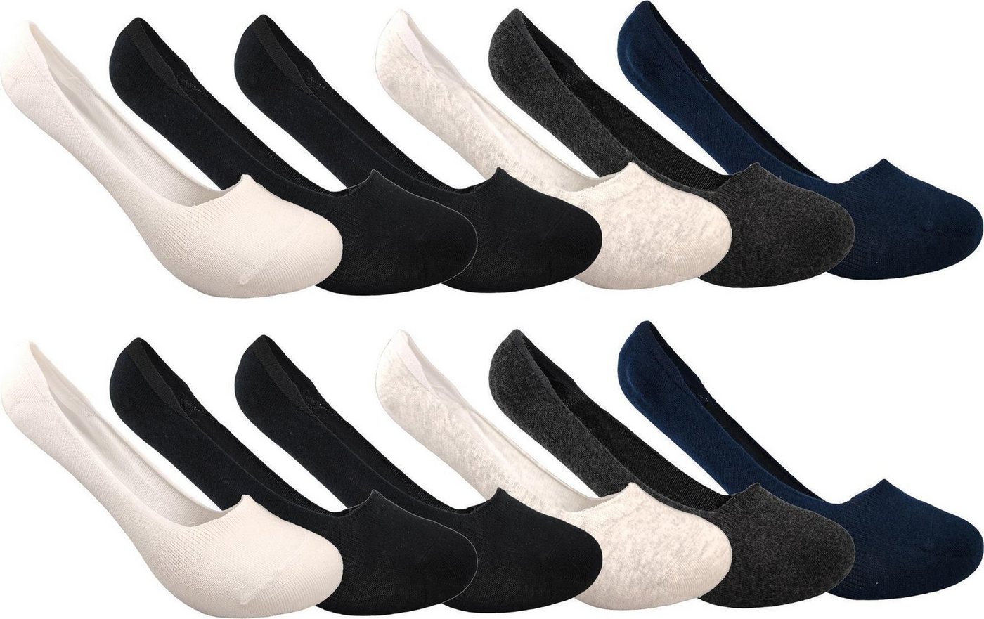 EloModa Füßlinge 12 Paar Damen & Herren Füßlinge unsichtbare Sport Socken mit Rutschfes (12-Paar) von EloModa
