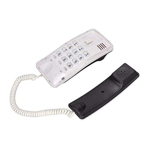 Elprico Wandmontiertes Telefon, Schnurgebundenes Telefon mit Wahlwiederholung, Schnellblitz-Stummschaltung, Festnetztelefon für das Home Hotel School Office(Weiß) von Elprico