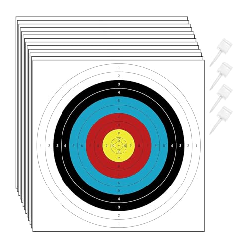Evenden Bogenschießen-Zielscheibenpapier für Den Hinterhof, 30 Stück Bogen-Pfeil-Zielscheiben für Jagd- und Bogenschießen-Ziele, Zielübungszubehör von Evenden