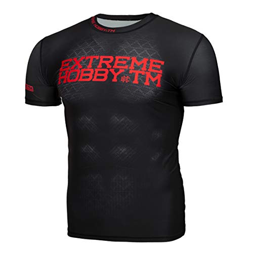 EXTREME HOBBY Kurzarm Rashguard, Herren-Sport-T-Shirt, Fitness-T-Shirt, Kompressionsshirt, Shortsleeve, Funktionsshirt Bodybuilding MMA Boxing von EXTREME HOBBY