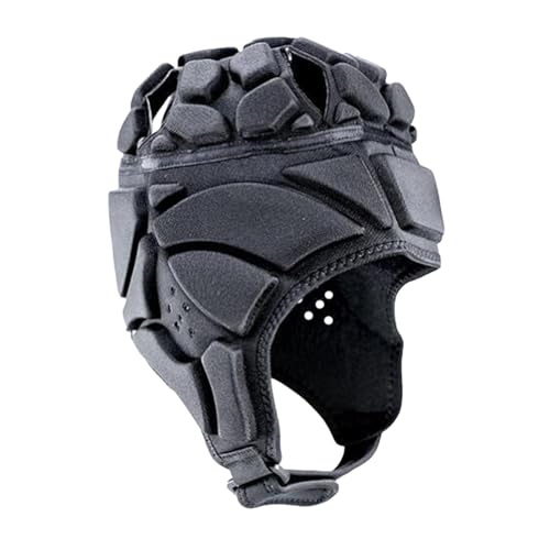 F Fityle Rugby-Helm, Rugby-Kopfschutz, atmungsaktiv, angenehm zu tragen, Rugby-Kopfbedeckung, Schutzkappe für besondere Bedürfnisse, Torwartmütze, Schwarz von F Fityle