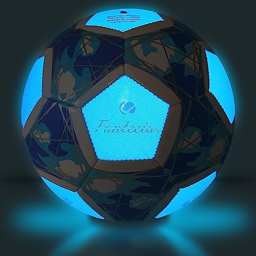 FANTECIA Größe 5 Fußball Leuchten im Dunkeln, Fluoreszenz-Fußball für Training und Spiele, Leuchtender Fußball für Jugendliche und Kinder. von FANTECIA