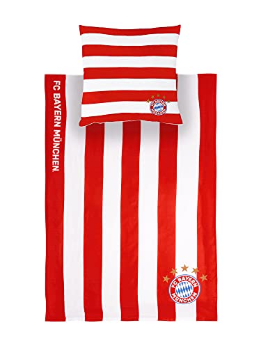 FC Bayern München Bettwäsche | Wendebettwäsche in Übergröße | Rot-Weiß |155x220 cm von FC Bayern München