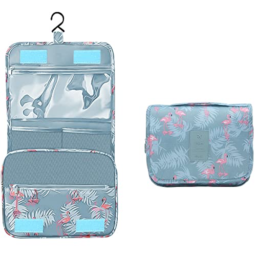 FIBOUND Kulturtasche zum Aufhängen,Faltbarer Reise Kosmetiktasche mit Tragegriff,Reise Kulturtasche für Reise, Urlaub & Haushalt (Flamingo-Muster) von FIBOUND