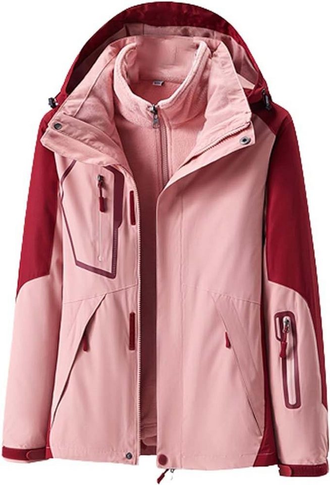 FIDDY Langmantel Atmungsaktive Outdoor-Jacke für Damen in Kontrastfarbe von FIDDY
