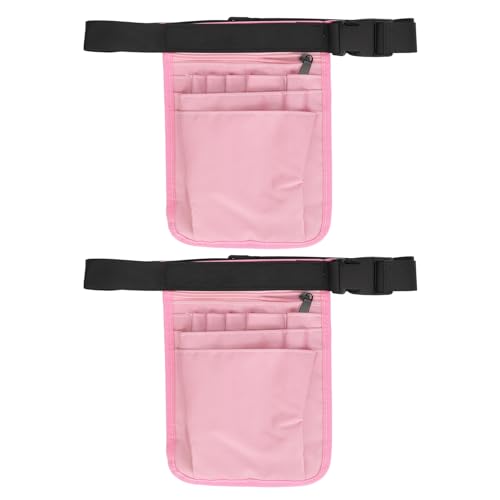 2 teilige Krankenschwester Gürteltasche, Krankenschwester Utility Organizer Hüfttasche (25 X 18 cm) – Mehrere Taschen, Verstellbarer Riemen (Rosa) von FILFEEL