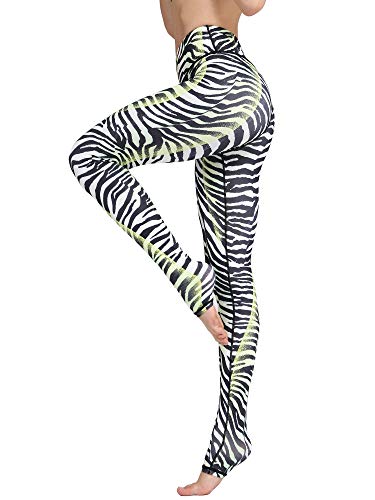 FLYILY Schöne Printed Sport Leggings Damen Sporthose Fitnesshose Yoga Leggings Sporthosen für Damen(Zebra,L) von FLYILY