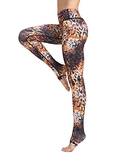 FLYILY Schöne Printed Sport Leggings Damen Sporthose Fitnesshose Yoga Leggings Sporthosen für Damen(Leopard,L) von FLYILY