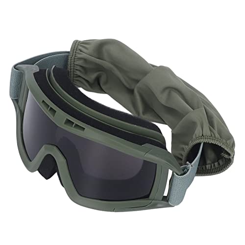 FOLOSAFENAR Snowboardbrille, angenehmes Tragegefühl, schlagfeste Windbrille, Stretch-Stoff-Design, staubdicht zum Radfahren(Olive) von FOLOSAFENAR