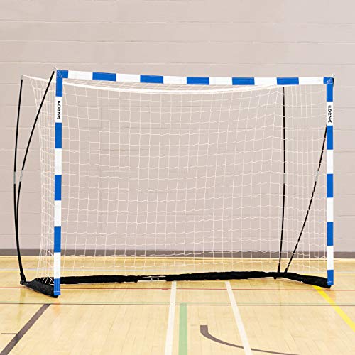 FORZA Handballtor Proflex - 3m x 2m Handballtor - in rot/weiß oder blau/weiß erhältlich (Blau, mit Sandsäcke (x2)) von FORZA