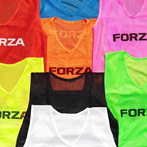 FORZA Training Leibchen (10er-Set) – Multifarbige Trainingswesten Größen | Fussball Leibchen Kinder & Leibchen Erwachsene | Fussballtraining Zubehör (Rot, Kinder) von FORZA