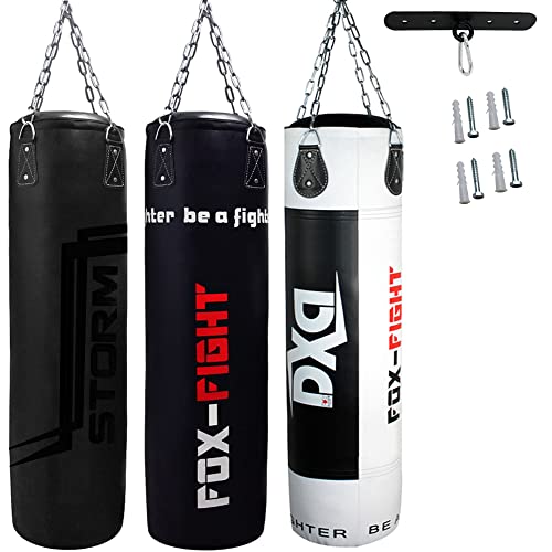 FOX-FIGHT Sandsack Boxsack ungefüllt inkl Stahlkette mit Deckenhalterung Punching Bag Kickboxen MMA Kampfsport Muay Thai Boxen 125 x 35 (ungefült) DXD … von FOX-FIGHT