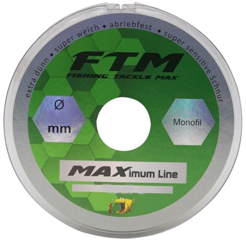 FTM Schnur Maximum Line - 150m monofile Angelschnur, Durchmesser/Tragkraft:0.20mm / 4.5kg von FTM
